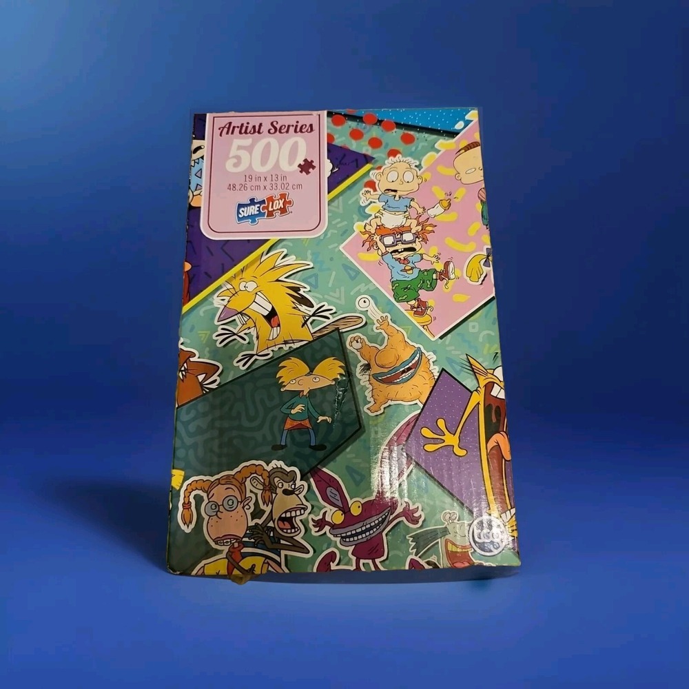 Nickelodeon Sure Lox 500 Pc Jigsaw Puzzle Angry Beaver Rugrats Catdog Ren Stimpy